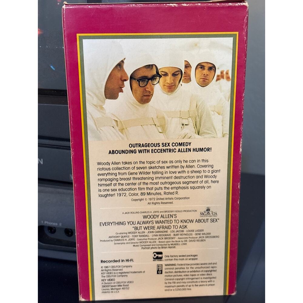 Woody Allen VHS - Everything You Wanted to Know About S3x - Picture 2 of 4